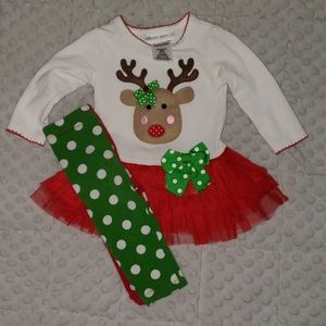 Baby girl reindeer christmas outfit